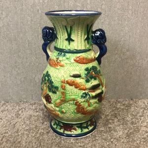 Vintage majolica style ceramic elephant handles